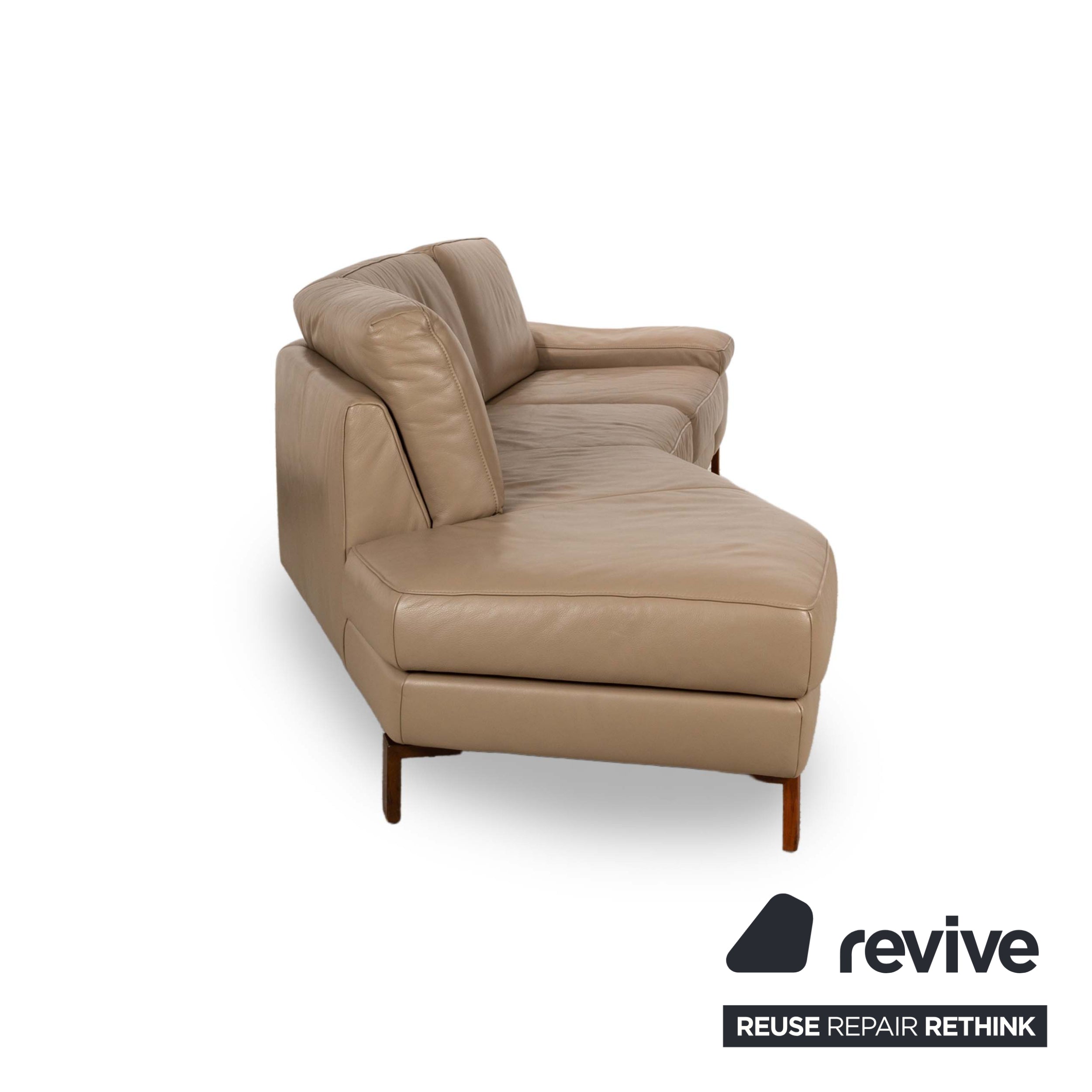 Koinor Omega Leder Ecksofa Recamiere Links Beige Sofa Couch