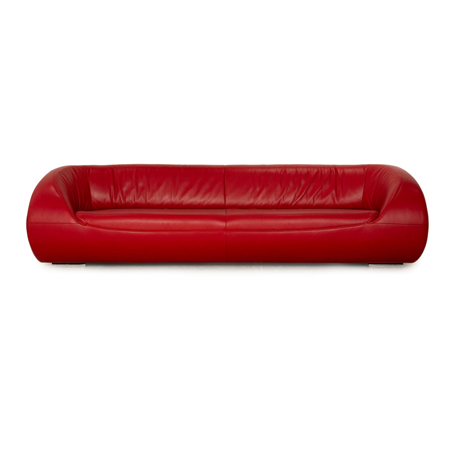 Koinor Pearl Leder Dreisitzer Rot Sofa Couch