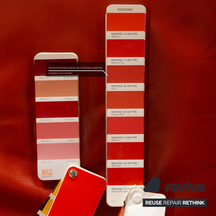Koinor Pearl Leder Sessel Garnitur Rot Orange Drehfunktion