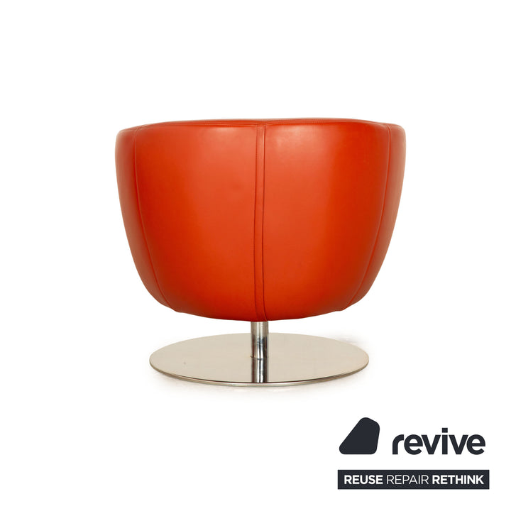 Koinor Pearl Leder Sessel Garnitur Rot Orange Drehfunktion