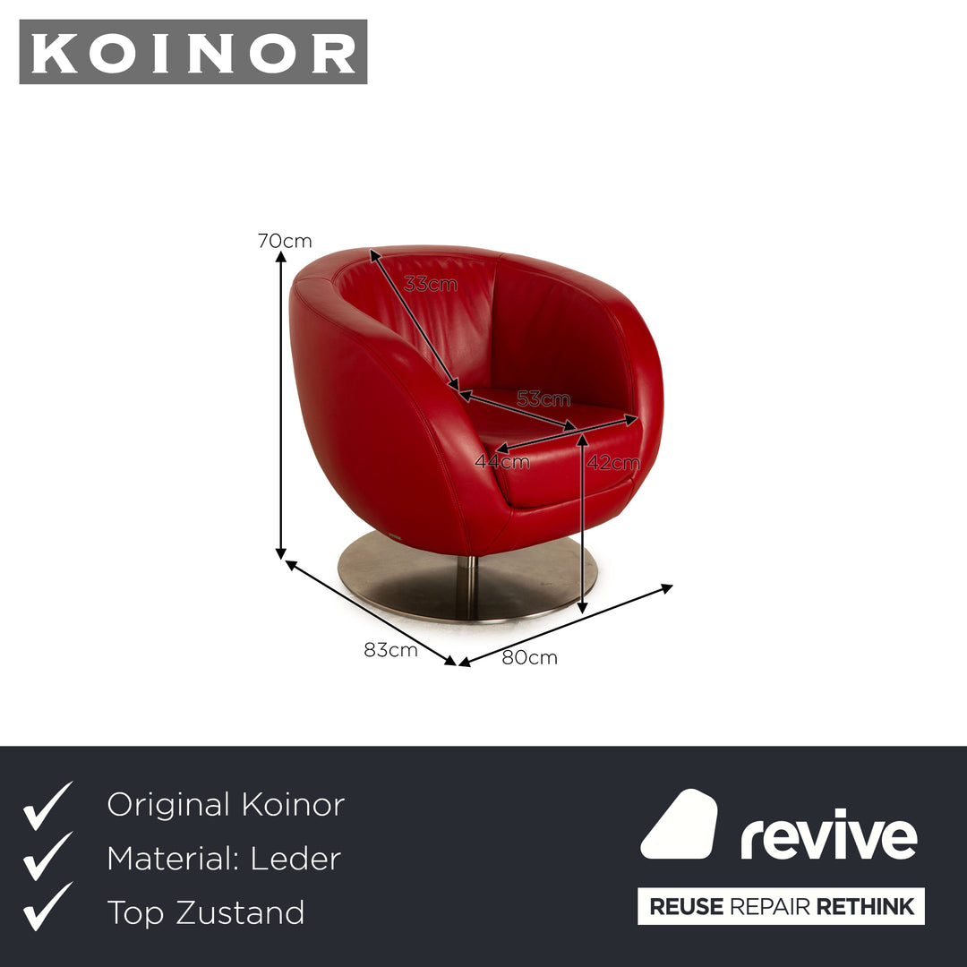 Koinor Pearl Leder Sessel Rot manuelle Funktion