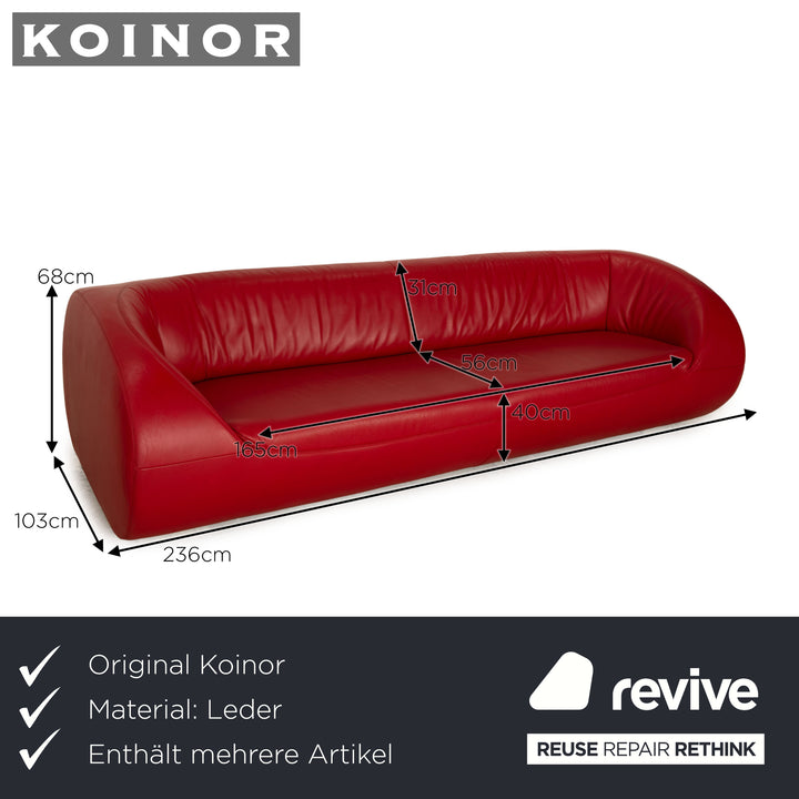 Koinor Pearl Leather Sofa Set Red Sofa Armchair Couch