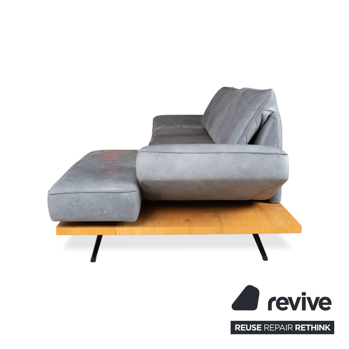 Koinor Phoenix Leder Ecksofa Grau Blau Grün manuelle Funktion Sofa Couch