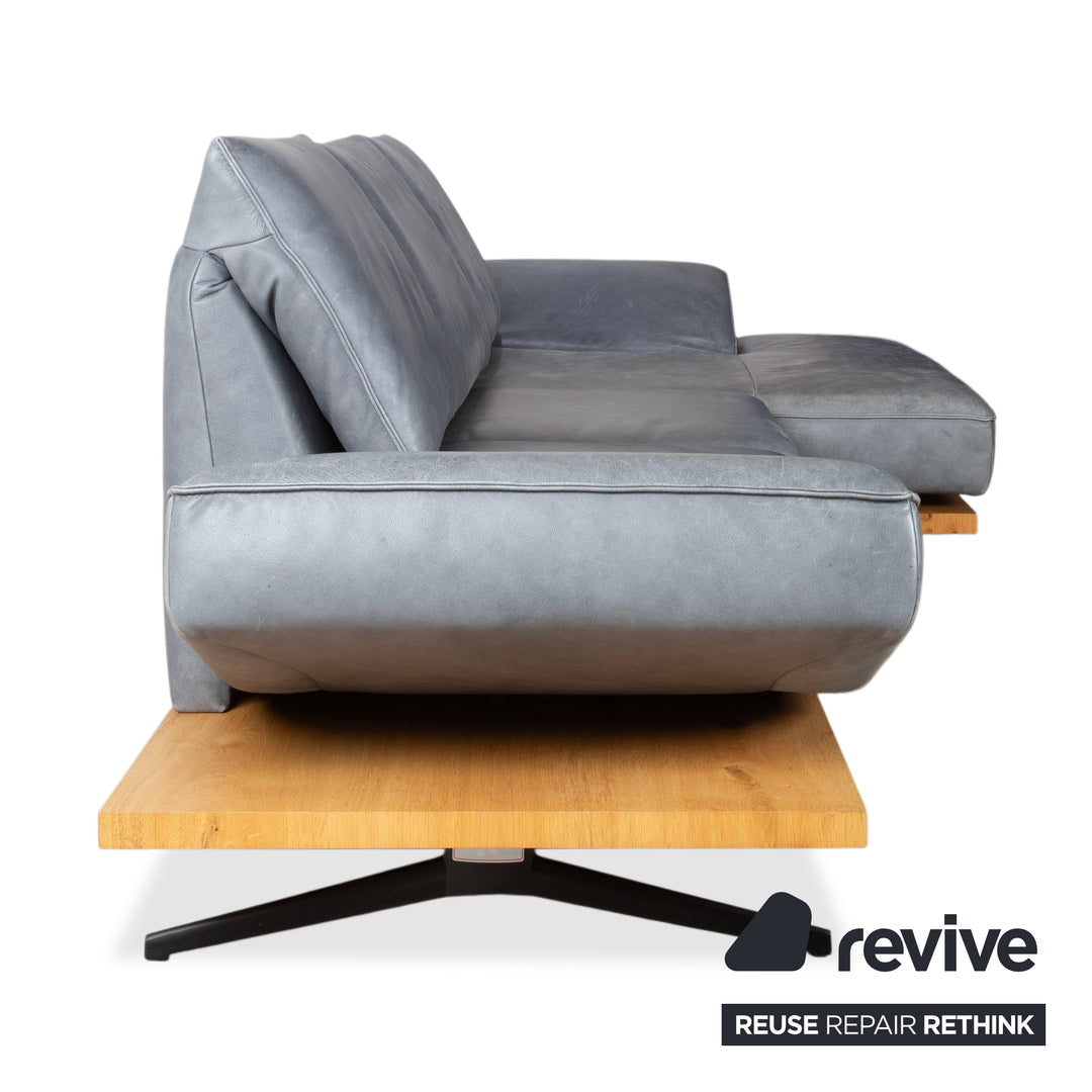 Koinor Phoenix Leder Ecksofa Grau Blau Grün manuelle Funktion Sofa Couch