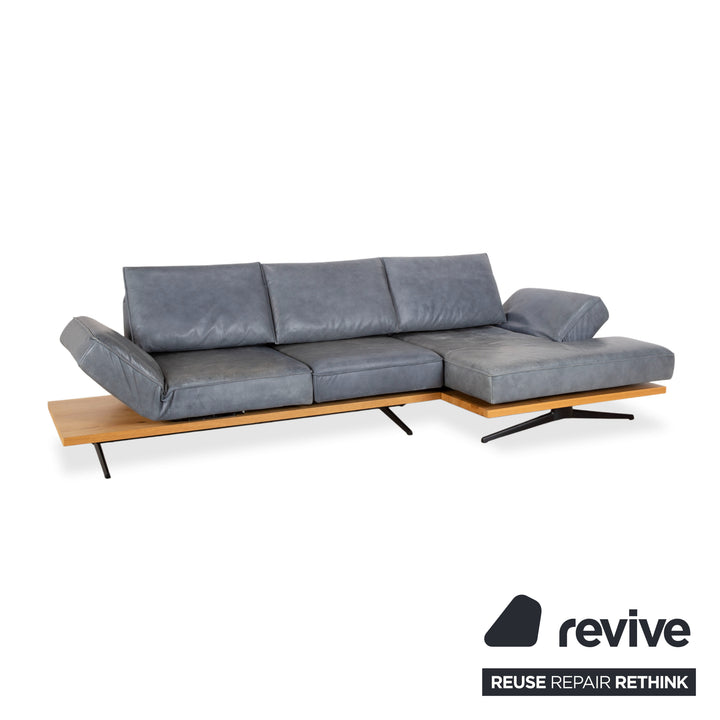 Koinor Phoenix Leder Ecksofa Grau Blau Grün manuelle Funktion Sofa Couch
