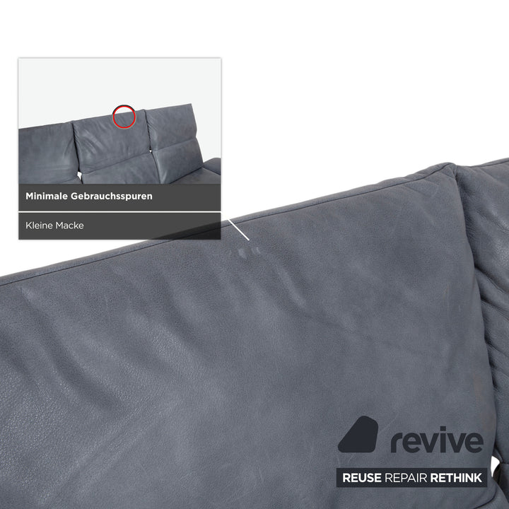 Koinor Phoenix Leder Ecksofa Grau Blau Grün manuelle Funktion Sofa Couch