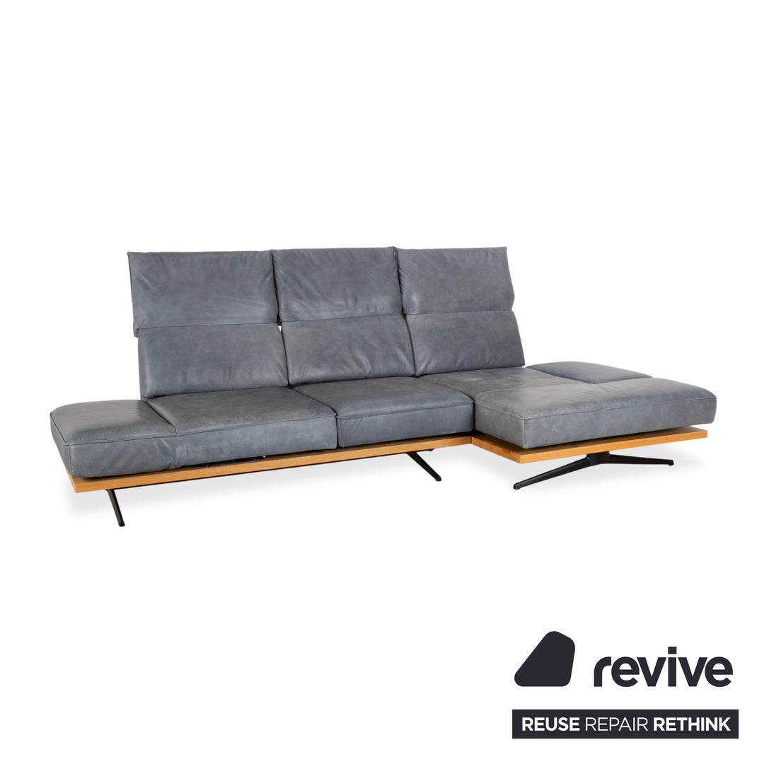Koinor Phoenix Leder Ecksofa Grau Blau Grün manuelle Funktion Sofa Couch