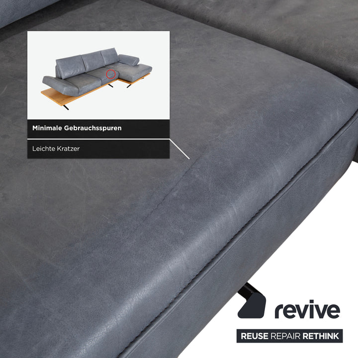 Koinor Phoenix Leder Ecksofa Grau Blau Grün manuelle Funktion Sofa Couch