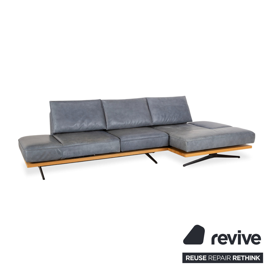 Koinor Phoenix Leder Ecksofa Grau Blau Grün manuelle Funktion Sofa Couch