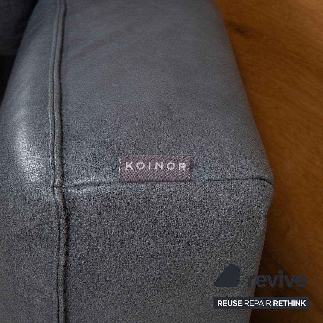 Koinor Phoenix Leder Ecksofa Grau Blau Grün manuelle Funktion Sofa Couch