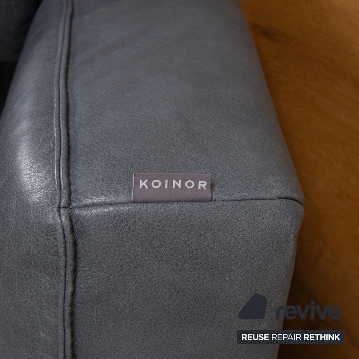 Koinor Phoenix Leder Ecksofa Grau Blau Grün manuelle Funktion Sofa Couch