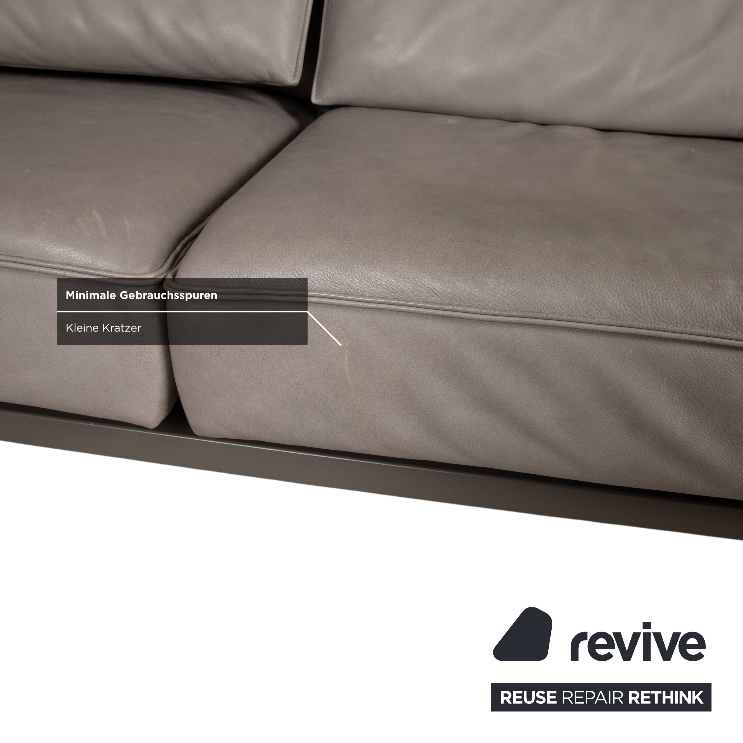 Koinor Phoenix Leder Ecksofa Grau Taupe Greige manuelle Funktion Sofa Couch