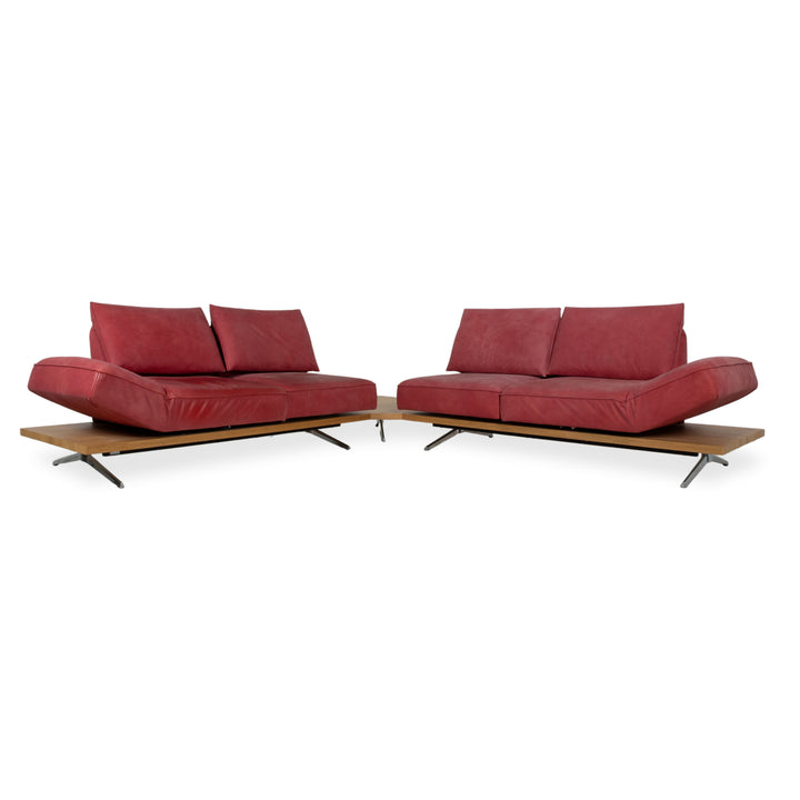 Koinor Phoenix Leder Ecksofa Rot manuelle Funktion Sofa Couch