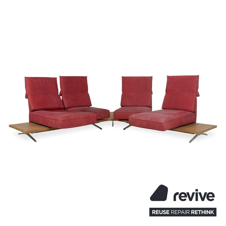 Koinor Phoenix Leder Ecksofa Rot manuelle Funktion Sofa Couch