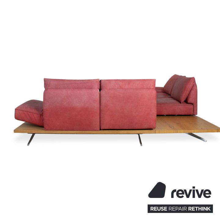 Koinor Phoenix Leder Ecksofa Rot manuelle Funktion Sofa Couch