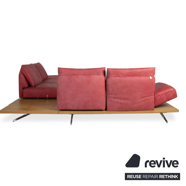 Koinor Phoenix Leder Ecksofa Rot manuelle Funktion Sofa Couch