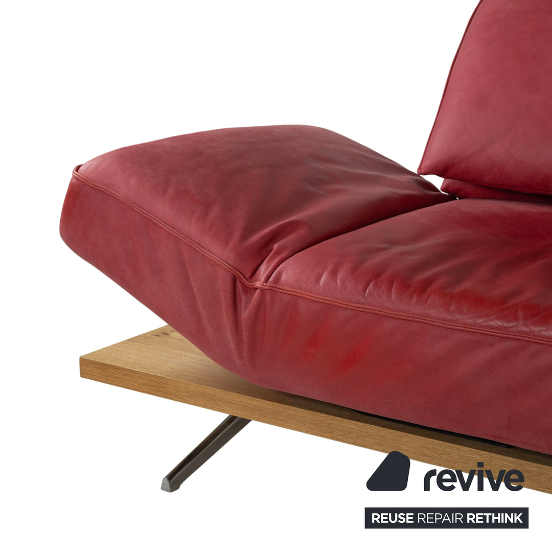 Koinor Phoenix Leder Ecksofa Rot manuelle Funktion Sofa Couch