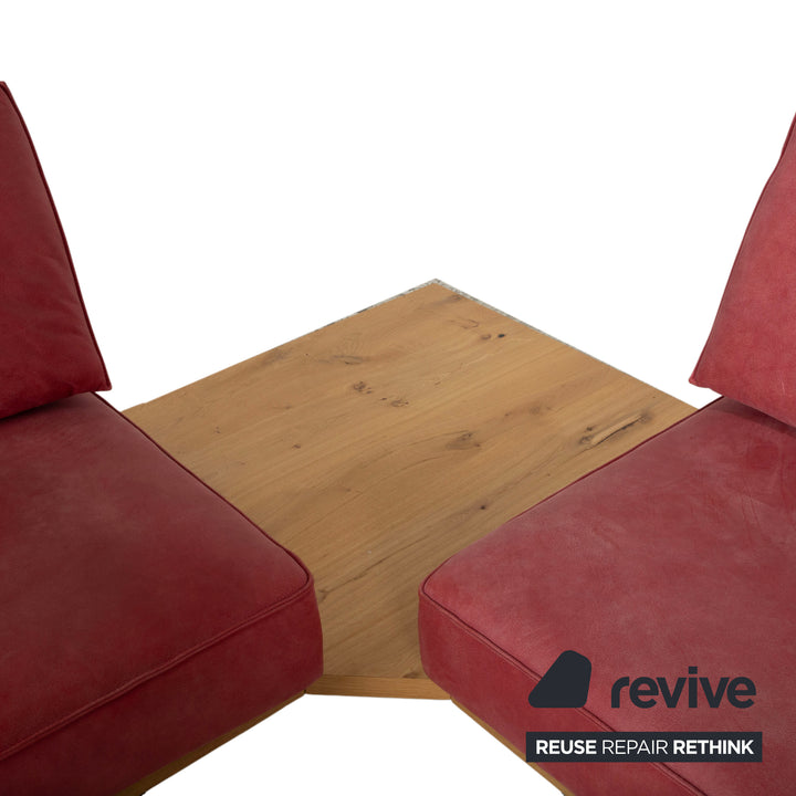 Koinor Phoenix Leder Ecksofa Rot manuelle Funktion Sofa Couch