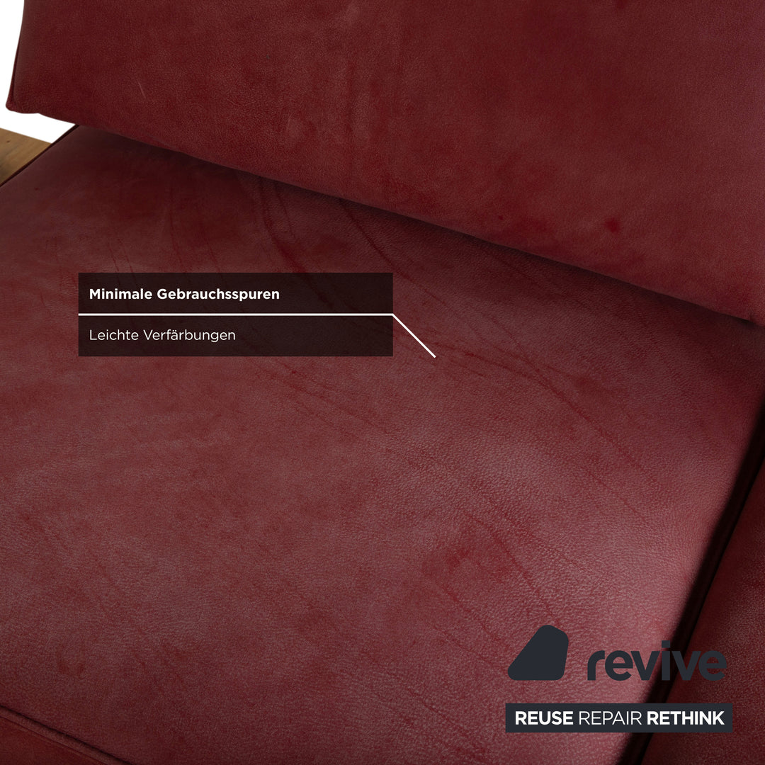 Koinor Phoenix Leder Ecksofa Rot manuelle Funktion Sofa Couch