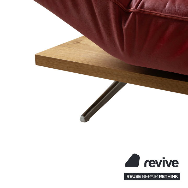 Koinor Phoenix Leder Ecksofa Rot manuelle Funktion Sofa Couch