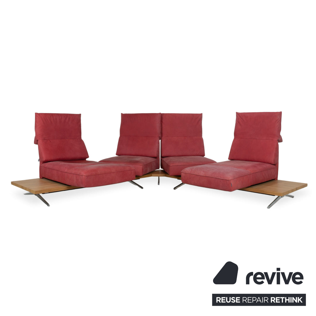 Koinor Phoenix Leder Ecksofa Rot manuelle Funktion Sofa Couch