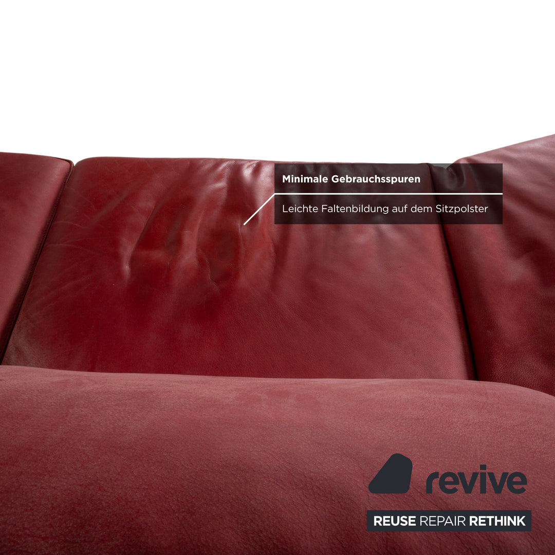 Koinor Phoenix Leder Ecksofa Rot manuelle Funktion Sofa Couch
