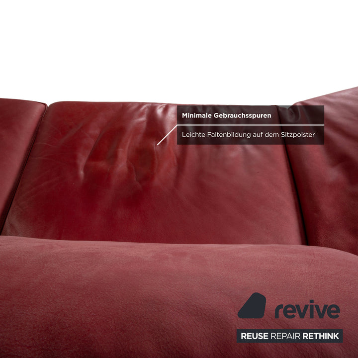 Koinor Phoenix Leder Ecksofa Rot manuelle Funktion Sofa Couch
