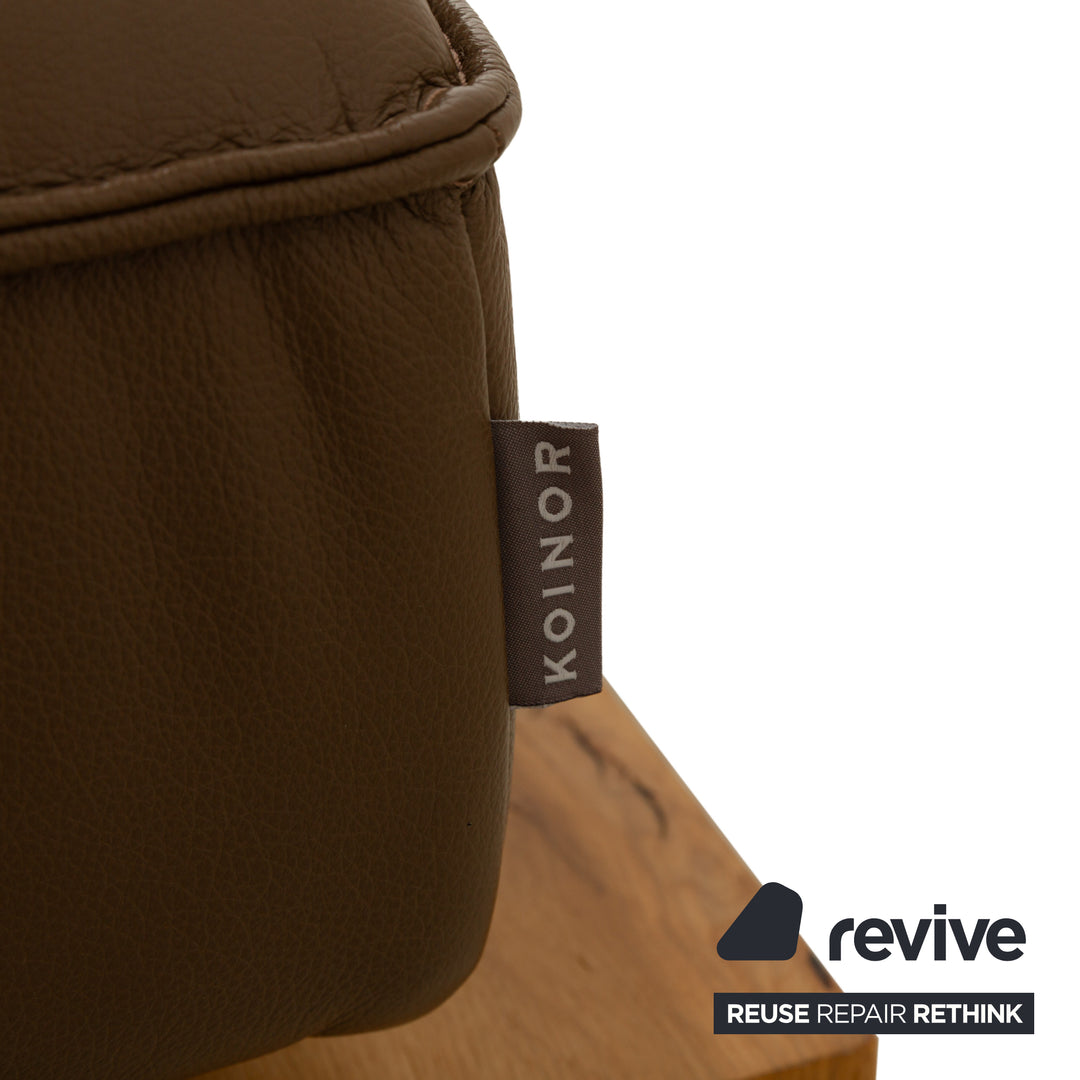 Canapé d'angle en cuir Koinor Phoenix marron châtaignier fonction manuelle