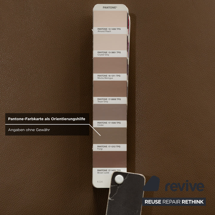 Koinor Phoenix leather corner sofa couch brown chestnut manual function