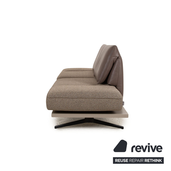 Koinor Phoenix Stoff Leder Zweisitzer Grau Braun manuelle Funktion Sofa Couch