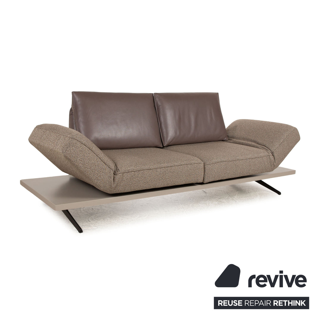 Koinor Phoenix Stoff Leder Zweisitzer Grau Braun manuelle Funktion Sofa Couch