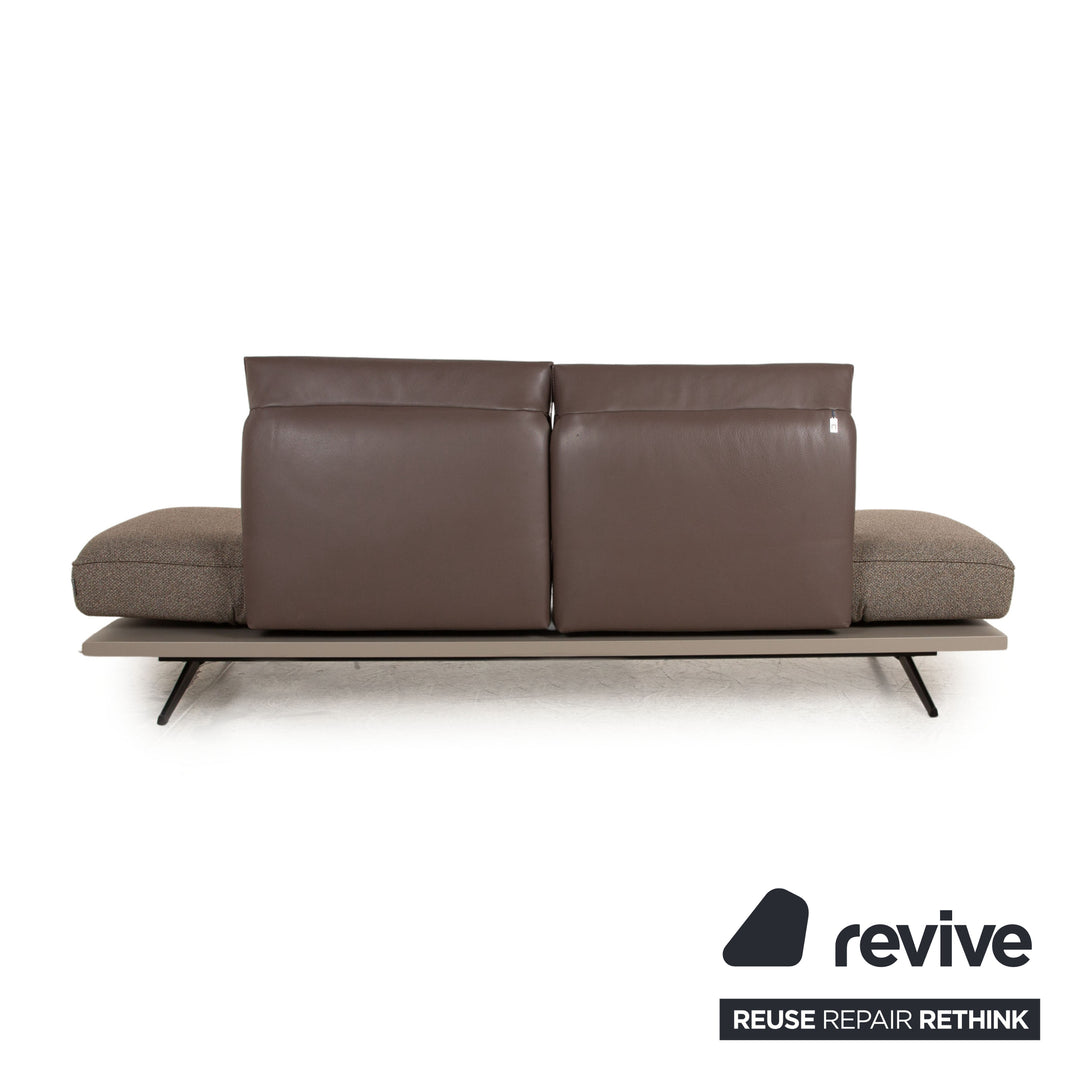 Koinor Phoenix Stoff Leder Zweisitzer Grau Braun manuelle Funktion Sofa Couch
