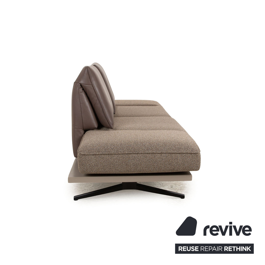 Koinor Phoenix Stoff Leder Zweisitzer Grau Braun manuelle Funktion Sofa Couch