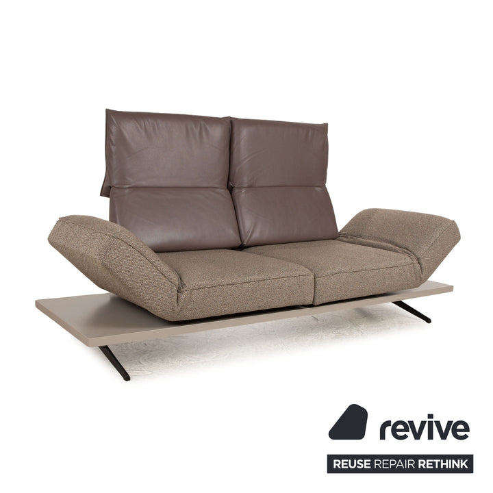 Koinor Phoenix Stoff Leder Zweisitzer Grau Braun manuelle Funktion Sofa Couch