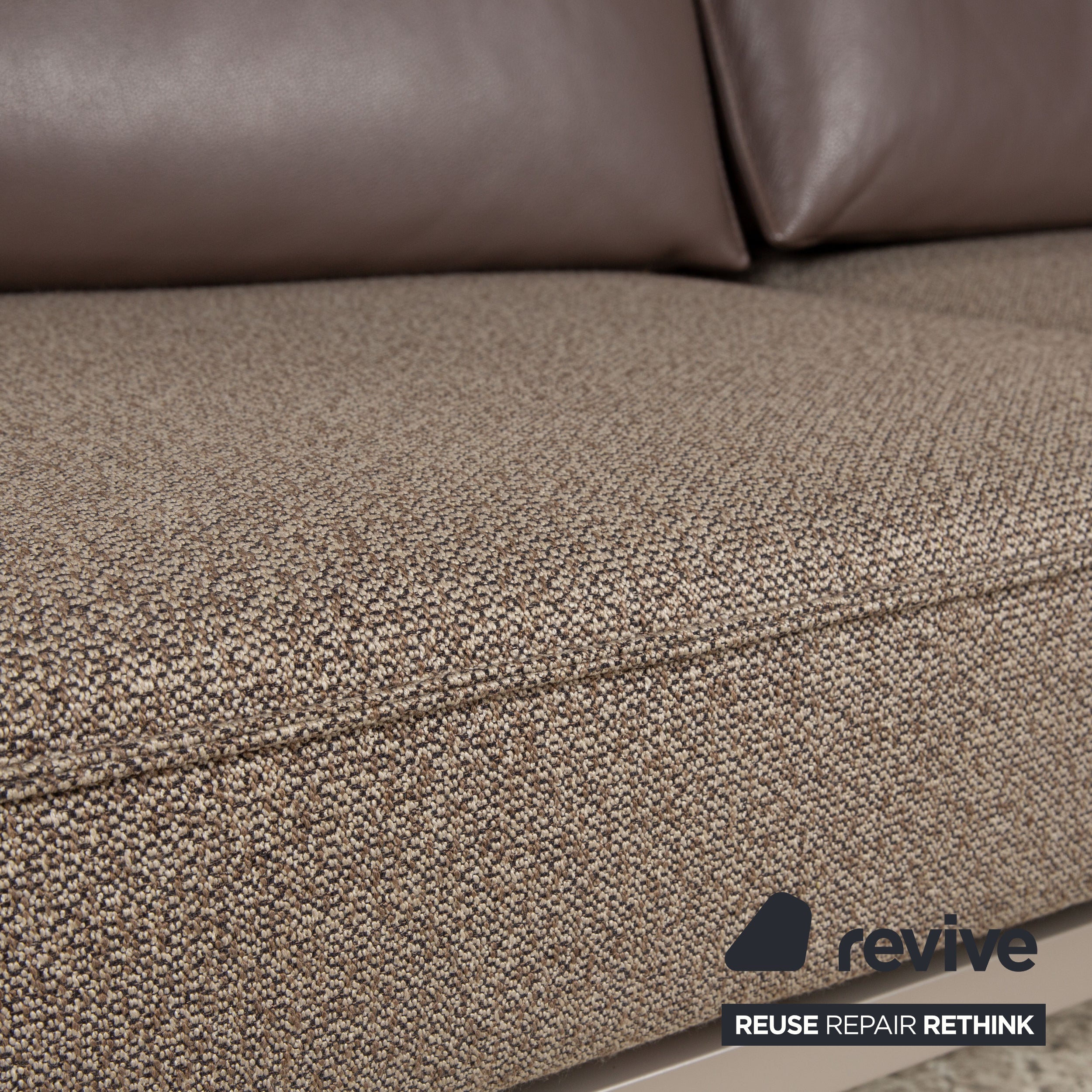 Koinor Phoenix Stoff Leder Zweisitzer Grau Braun manuelle Funktion Sofa Couch