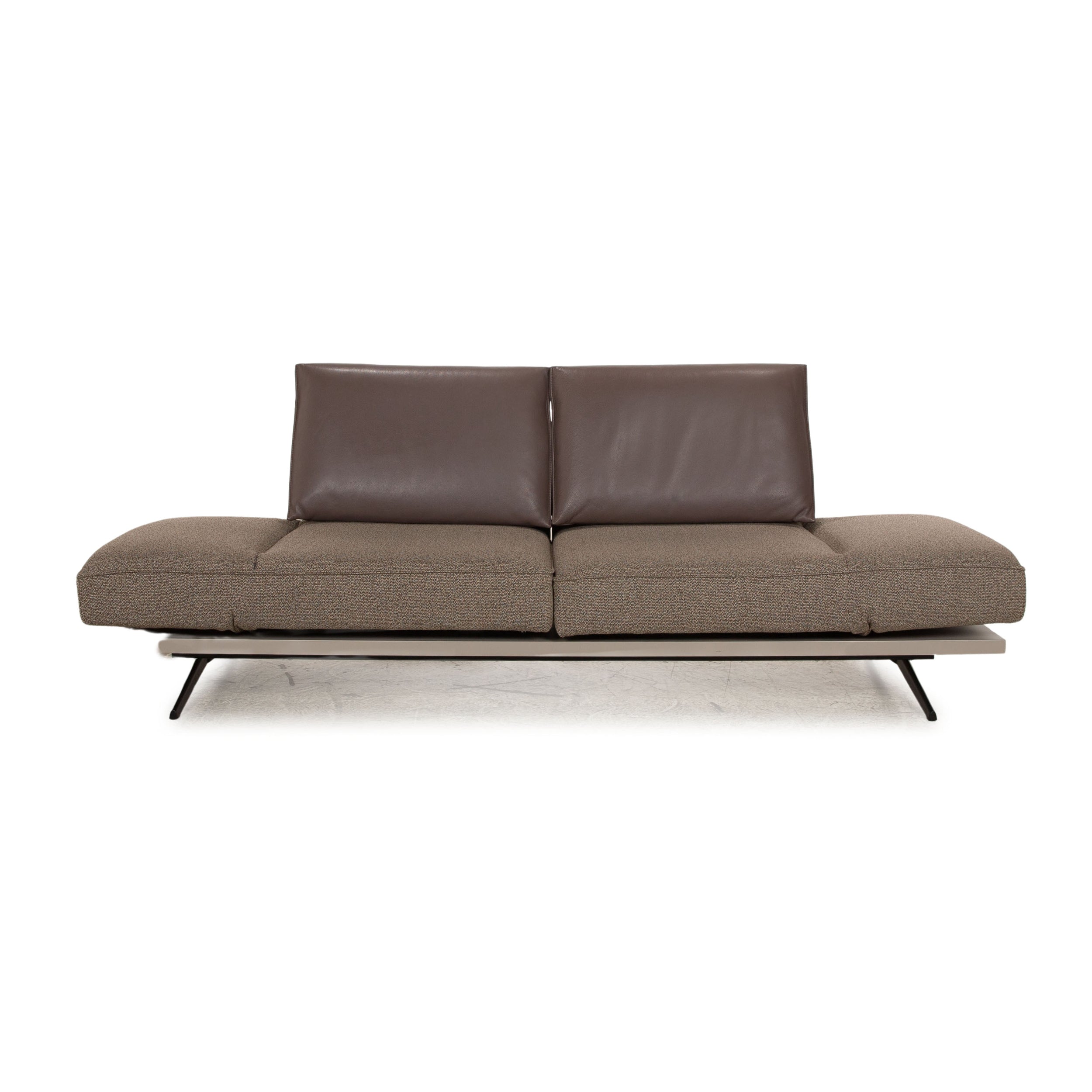 Koinor Phoenix Stoff Leder Zweisitzer Grau Braun manuelle Funktion Sofa Couch