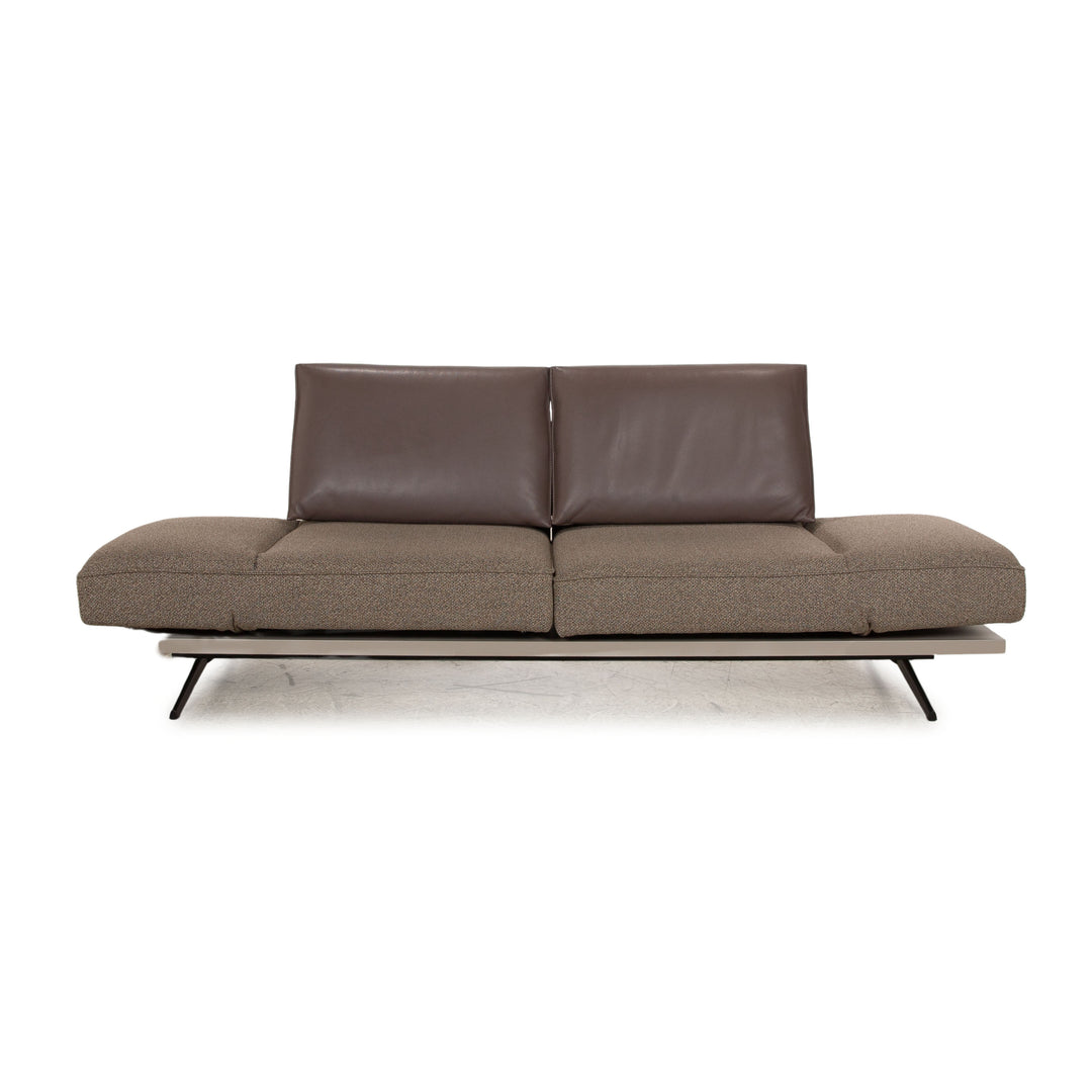 Koinor Phoenix Stoff Leder Zweisitzer Grau Braun manuelle Funktion Sofa Couch