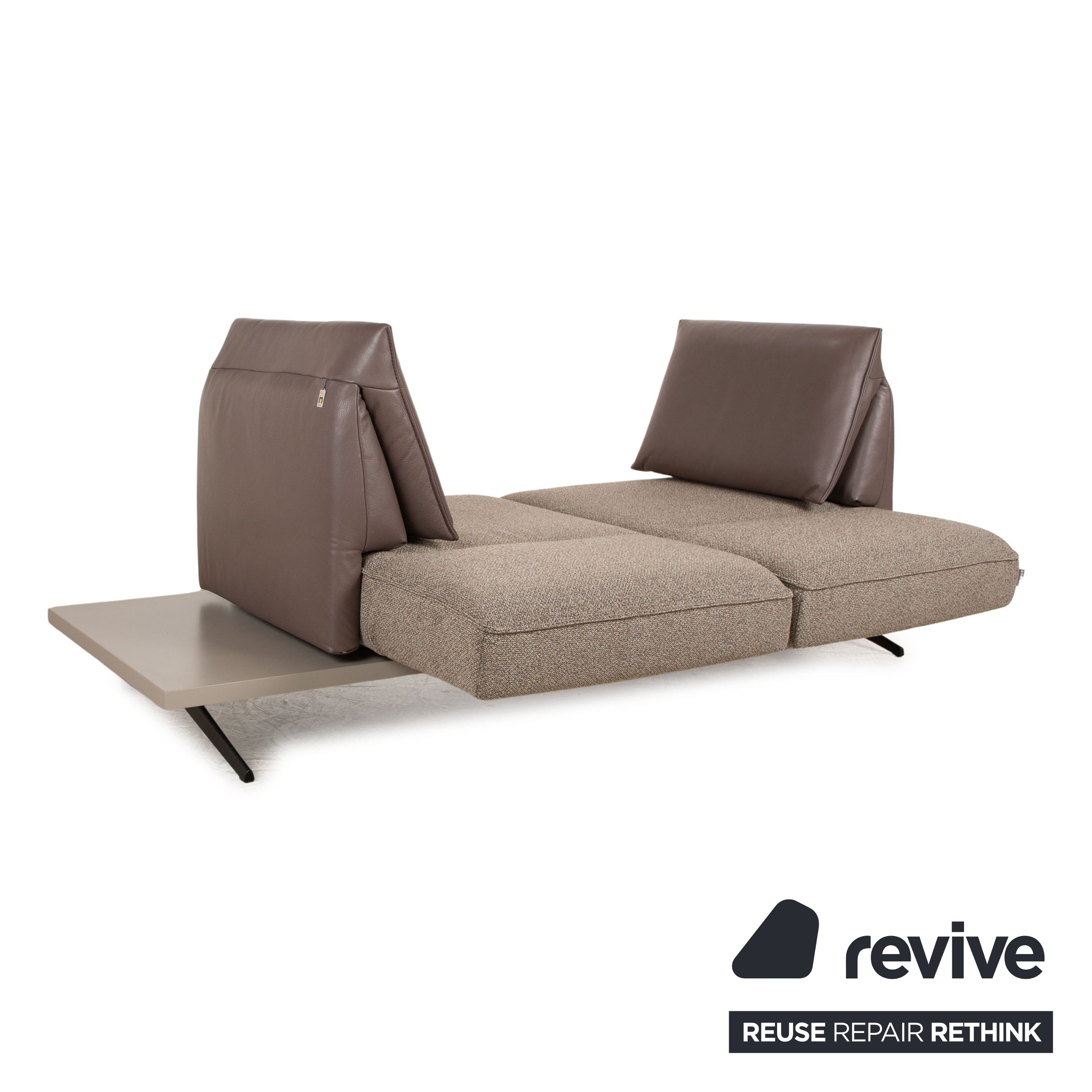 Koinor Phoenix Stoff Leder Zweisitzer Grau Braun manuelle Funktion Sofa Couch