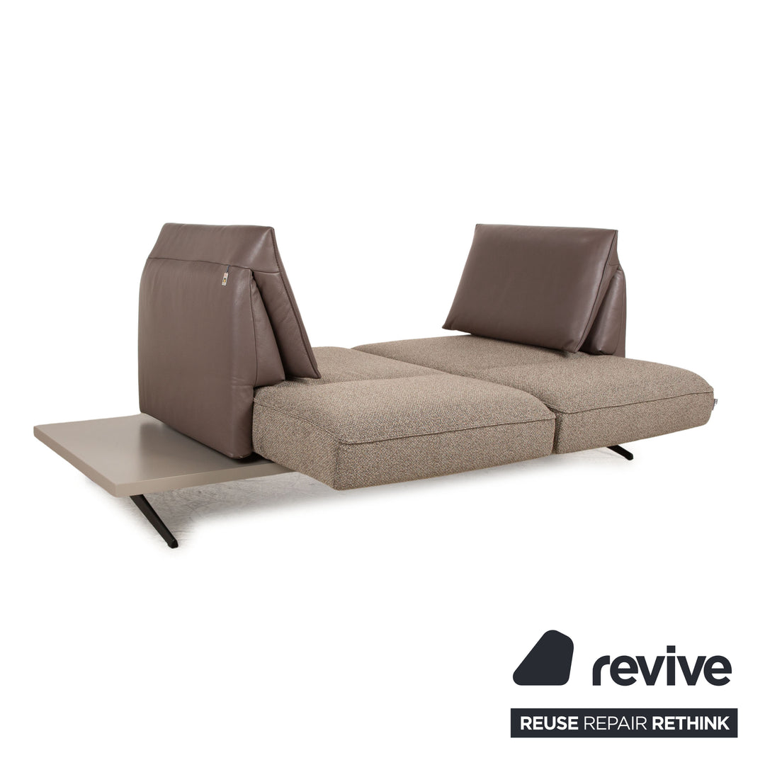 Koinor Phoenix Stoff Leder Zweisitzer Grau Braun manuelle Funktion Sofa Couch