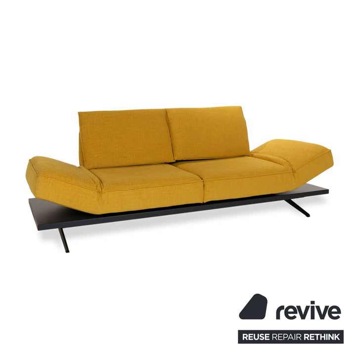 Koinor Phoenix Fabric Two-Seater Yellow Manual Function Sofa Couch