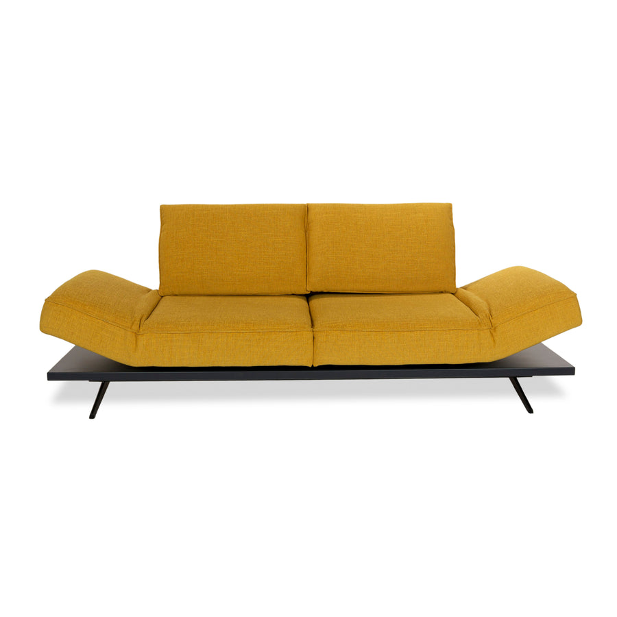 Koinor Phoenix Fabric Two-Seater Yellow Manual Function Sofa Couch