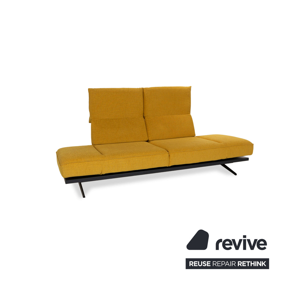 Koinor Phoenix Fabric Two-Seater Yellow Manual Function Sofa Couch