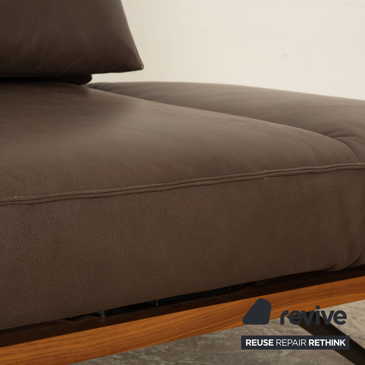 Koinor Phoenix canapé d'angle en cuir gris marron fonction manuelle canapé