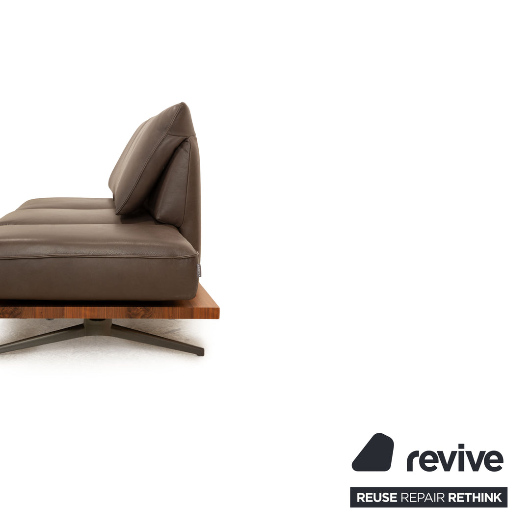 Koinor Phoenix canapé d'angle en cuir gris marron fonction manuelle canapé