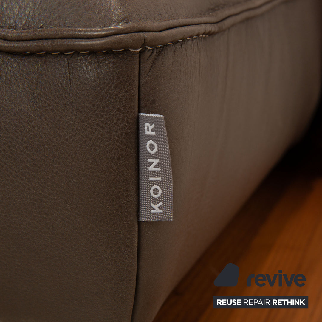 Koinor Phoenix canapé d'angle en cuir gris marron fonction manuelle canapé