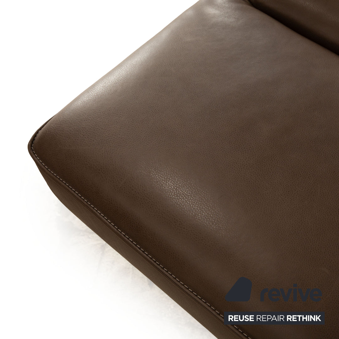 Koinor Phoenix canapé d'angle en cuir gris marron fonction manuelle canapé