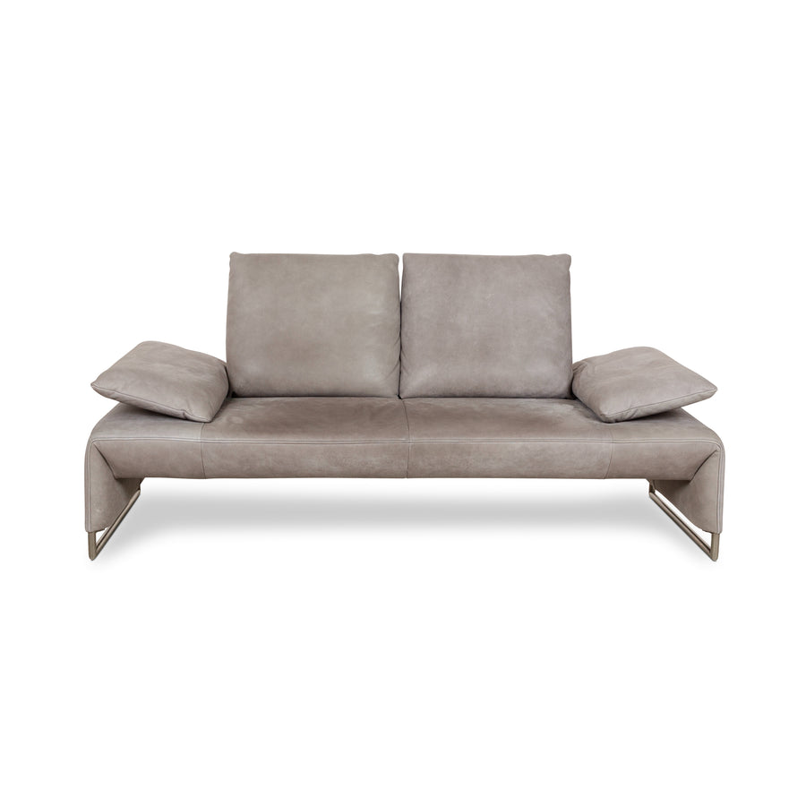 Koinor Ramon Leather Three-Seater Gray Manual Function Sofa Couch