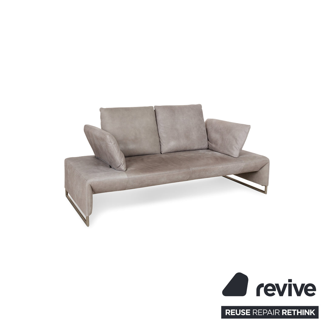 Koinor Ramon Leder Dreisitzer Grau manuelle Funktion Sofa Couch