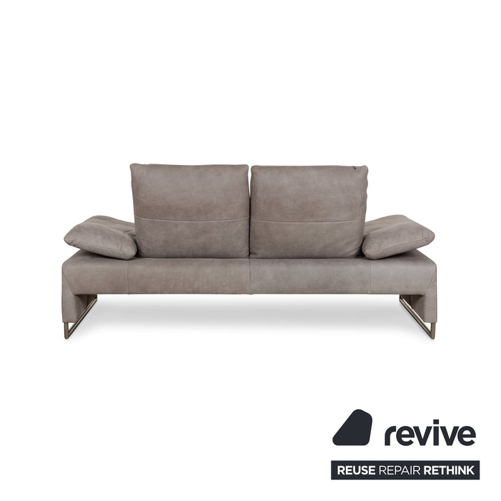 Koinor Ramon Leder Dreisitzer Grau manuelle Funktion Sofa Couch