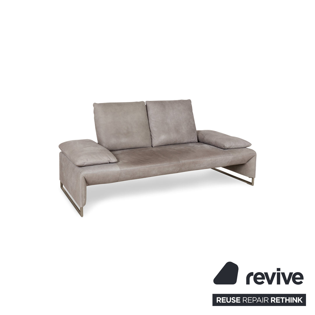 Koinor Ramon Leder Dreisitzer Grau manuelle Funktion Sofa Couch